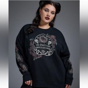 Nightfall relaxed cozy fleece beaded sweatshirt 🖤